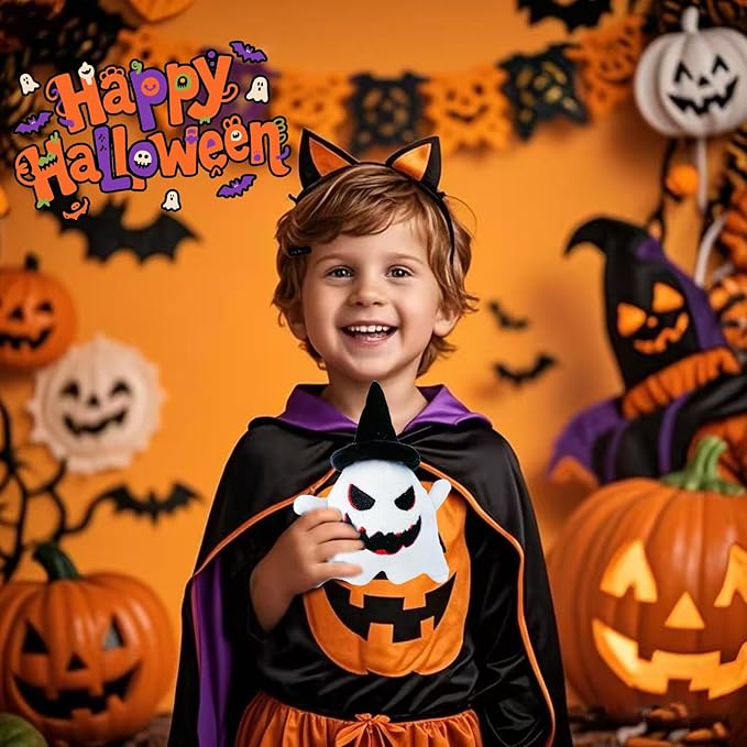 18PCS Halloween Plush Toy Bulk Ghost Plush,Halloween Ghost Stuffed Animal,Trick or Treat Supplies,Goodie Bag Fillers, Party Favors Gifts