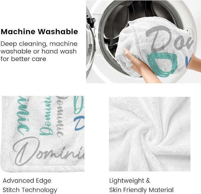 Dr.TOUGH Personalized Name Blanket Personalized Blanket for Adult Kids Flannel Customized Personalized Blankets and Throws