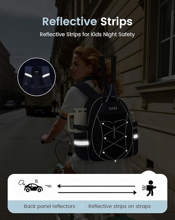 Sucipi Tennis Bag for Kids, Professional Youth Tennis Bag Backpack, Tennis Racket Bags for Women, Tennis Gifts for Boys Girls
