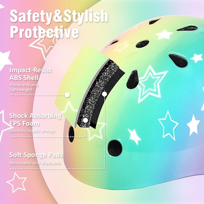 Kids Toddler Bike Helmet for Boys Girls, Adjustable Bicycle Helmet from Infant Baby to Children, Multi-Sport for Scooter Skateboard Roller/Inline Skate