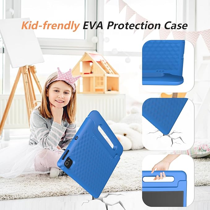 10.1-Inch Kids Tablet, 8GB+64GB, Android 14, 8-Core CPU, Educational Apps, Parental Controls, WiFi, 1280x800 HD Display, Cameras, Shockproof, Long Battery Life