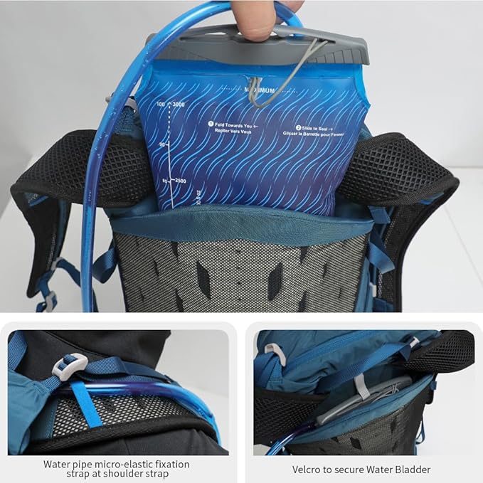 Hiking Hydration Backpack with 3l Water Bladder for Women and Men 25L Water Backpack for Hiking, Cycling, Climbing, Camping