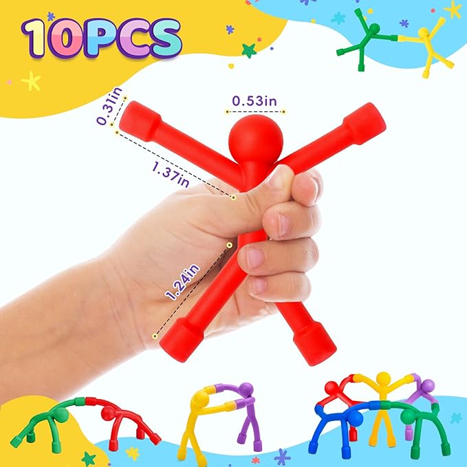 Magnetic Toddlers Sensory Toys, 10Pcs Road Trip Car Airplane Travel Activities Essentials Toy for Kids Ages 4-8, Fidget Toys for Adults Teens Boys girls Stress Relief, Strong Fridge Magnet Men People