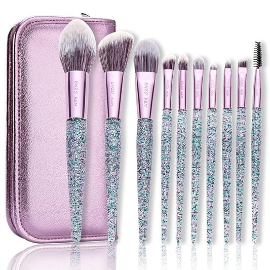 Glitter Makeup Brushes Set with Case, Vegan Makeup Brush Set Professional, Colorful Cosmetic Brushes Makeup Set, Make up Brush Vegan, Make up Brushes Set Professional, Makeup Brush Set Vegan