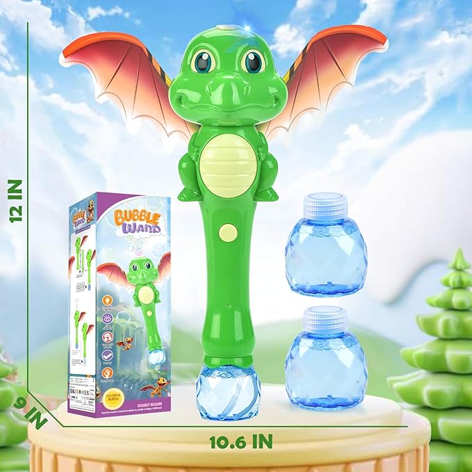 Dinosaur Bubble Wand Toys for Kids Age 3 4 5 6 7 8 Years Old: Bubbles Machine for Kids, Toddler Outdoor Toys, Gifts Birthday Presents for 3 4 5 6 Year Old Boys Girls
