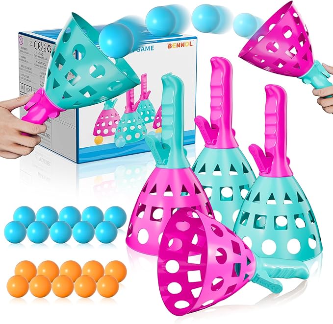Bennol Outdoor Game Toys for Kids Boys with 20 Balls, Pop Pass Catch Ball Game Outside Toys Gifts for 3 4 5 6 7 8+ Year Old Boy Kids, Outside Outdoor Toy Gifts for Boys Ages 3-5 4-8