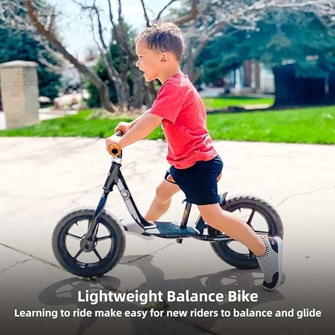 JOYSTAR 10"/12" Toddler Balance Bike for Girls & Boys, Ages 18 Months to 5 Years, Kids Push Bike with Footrest & Adjustable Seat Height, First Birthday Gifts for 2-5 Boys Girls