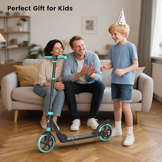 Kick Scooter for Kids 5-12 with Suspension, Teens, Foldable Lightweight Scooter with 8 Inch Wheels, Max Load 240 LBS