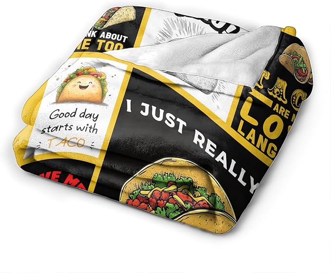 Taco Blanket Food Burrito Throw Blanket Gifts for Taco Lovers Girls Women Kids Boys Adults Men Super Soft Cozy Plush Fluffy Fuzzy Fleece Blanket Home Decor 50''X60''