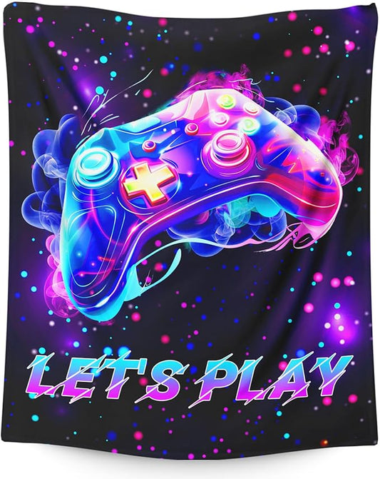 Gaming Blanket for Boys Men Game Throw Blankets for Kids Teens Adults, 60x80 Inches Soft Cozy Cool Decor Throw for Sofa Couch Bed Office