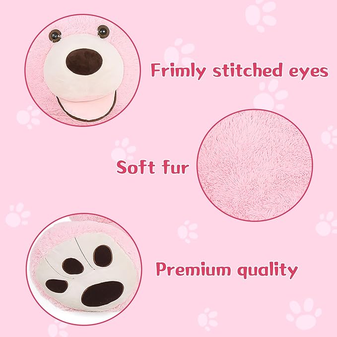 MorisMos Giant Teddy Bear Plush 5ft, Life Size Huge Pink Teddy Bears for Girlfriend, 5 Foot Large Big Stuffed Animal Gifts for Wife, Lover on Valentines, Anniversary, Birthday