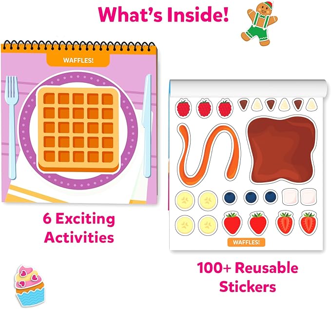 Skillmatics Reusable Sticker Activity Book - Peelies, 100+ Reusable Stickers, 6 Pictures, Mess-Free Fun for Kids, Creative Play & Travel Toy, Gifts for Boys & Girls Ages 3, 4, 5, 6, 7