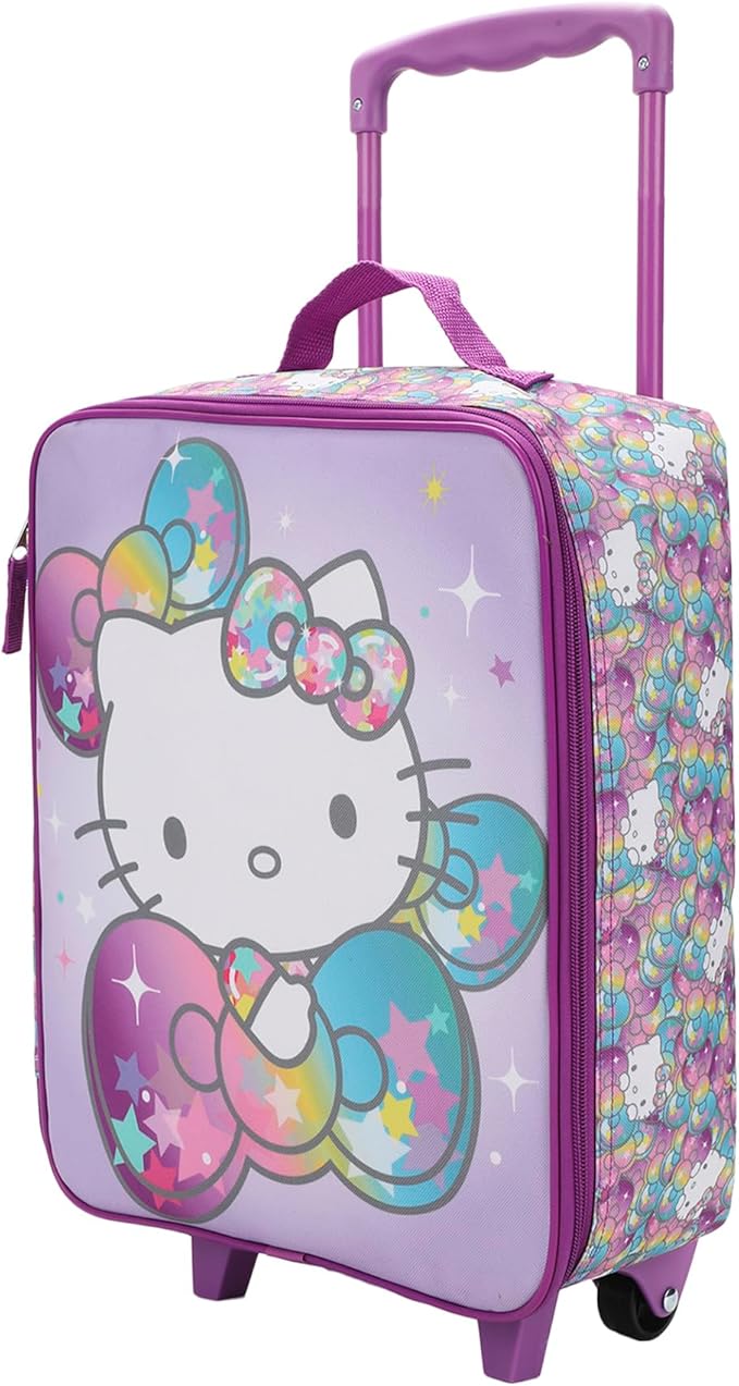 Bioworld Hello Kitty Starshine 3-Piece Youth Pilot Case Duffle Bag & Luggage Tag Carry On Luggage
