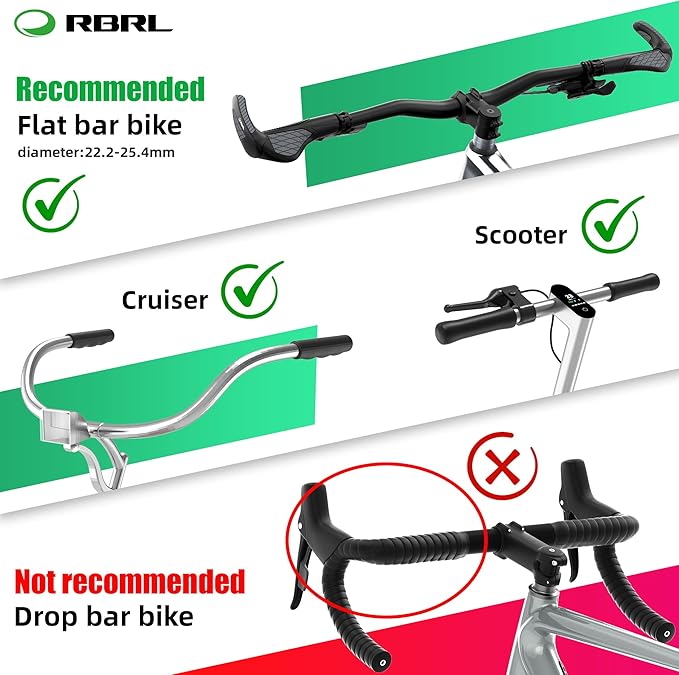 RBRL Bicycle Mirror, Aluminum Alloy Bike Mirror Handlebar Mount, Anti-shake & Break-proof, Foldable HD Real Glass Rotatable Ebike Accessories, Bike Rear View Mirror for Ebike Scooter (Right)