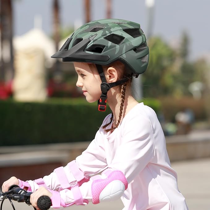 Kids Bike Helmet, 2 Size Adjustable for Youth Toddler Boys & Girls 3-5-8-10-12-14 Years, Child Helmets with Visor for Skating Cycling Scooter