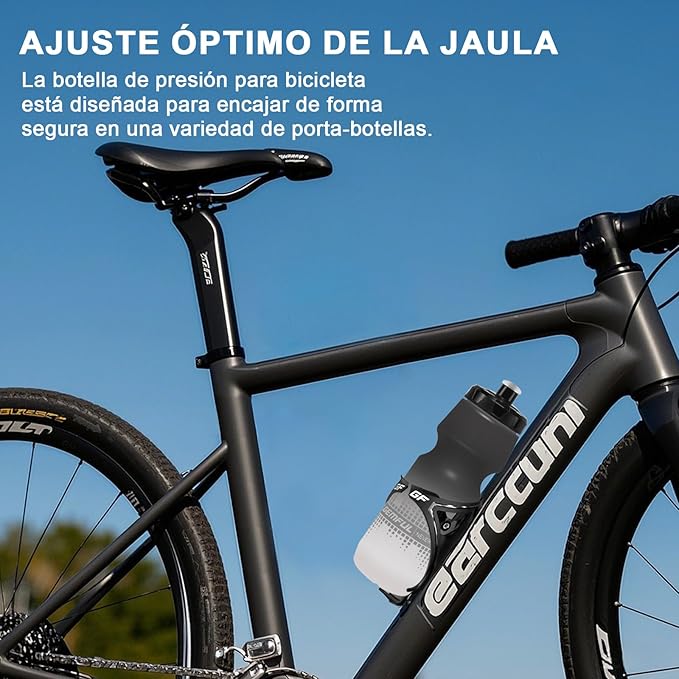 GEMFUL Bike Water Bottle 24oz Cycling Water Bottle BPA-Free with Leak-Proof Lid Squeeze Design 2 Pack No-Sweat Grip Fits Standard Bike Cages for Mountain Road Bikes (Gradient Green Black+Blue Green)