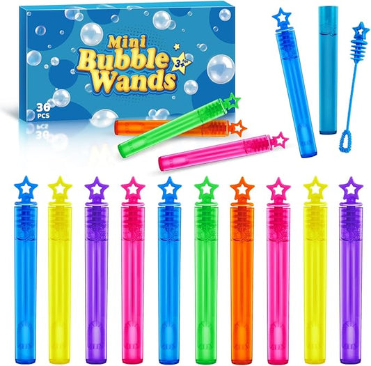 36 Pieces Mini Bubble Wands,Bubble Party Favors Assortment Toys for Kids,Themed Birthday, Halloween, Goodie Bags, Carnival Prizes, Wedding, Bubble Maker Toys for Kids,Outdoor Gifts for Girls & Boys