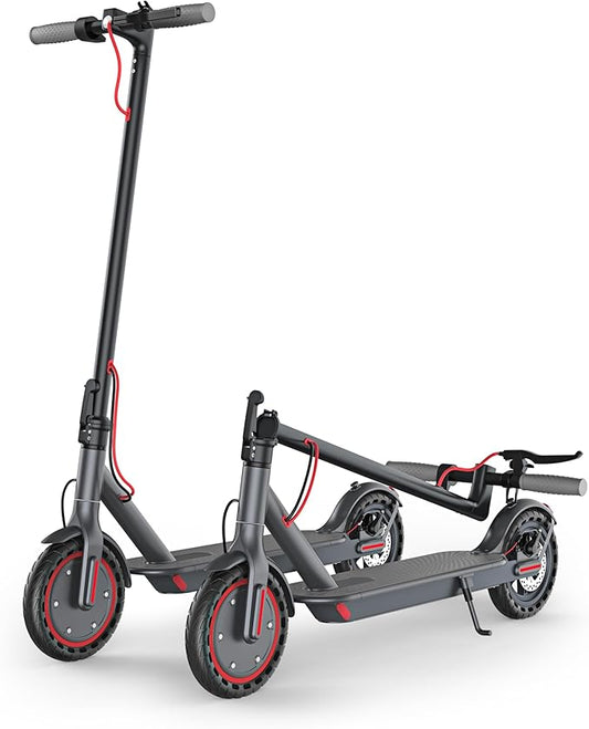 Electric Scooter - 8.5"/10'' Solid Tires, 350W/500W Motor, Up to 19-22MPH and 21-24Miles Long-Range Portable Commuting Scooter for Adults with Double Braking System and App