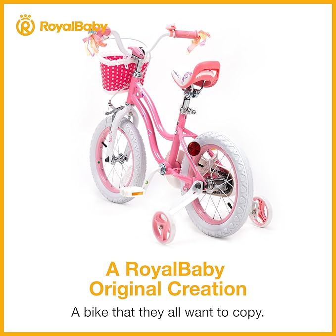 RoyalBaby Girls Bike Classic & EZ Kids Bike, Balance and Pedal Bicycle, 12 14 16 18 20 Inch Toddlers to Big Kids 3-10 Years
