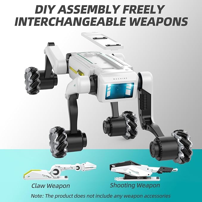 Smart Robot Dog with Wheels, 30+ Bionic Actions, Voice & Remote Control, Programmable Moves, Rechargeable Battery, All-Terrain Stunt Pet Toy for Kids