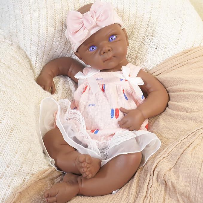 19.69 in Full Silicone Reborn Baby Dolls, 1:1 Lifelike Newborn Dolls Non Vinyl Realistic Reborn Toddler Dolls Boy Washable Sleeping Doll