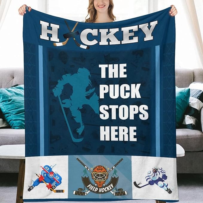 Hockey Gifts - Ice Hockey Blanket for Boys - Kids Throw Blankets for Girls - 40"x50" Soft Plush Throws for Children