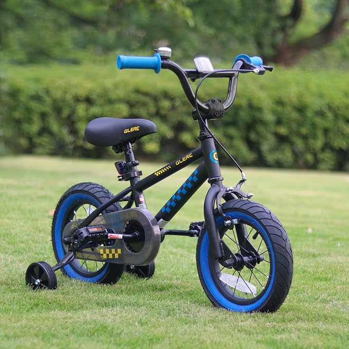 Glerc NuNu 12 14 16 Inch Kids Bike BMX Style for 2-8 Years Old Boys Girls, Toddler Bicycles with Training Wheels & Coaster Brake, Multiple Colors