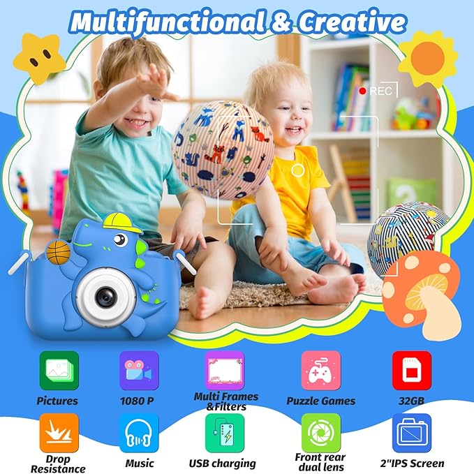 Kids Camera Toy, masterbee Children Age 3-12, Christmas/Birthday Gifts for Girls, 1080P HD Video, Gift for 3 4 5 6 7 8 9 10 11 12 Year Old Girl Blue