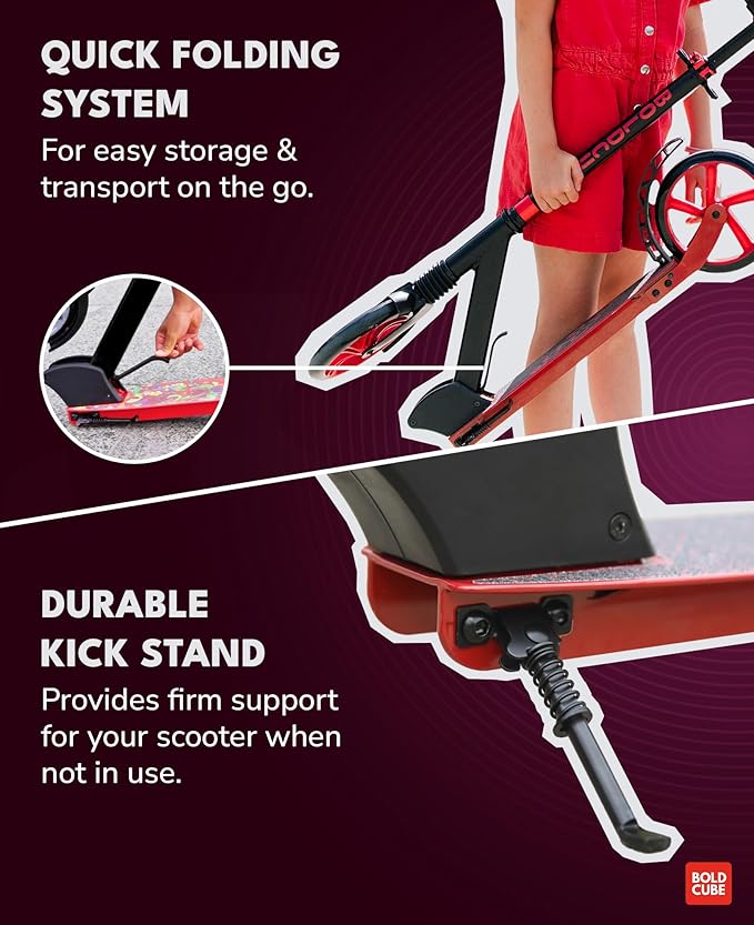 Big 2 Wheeler | Scooter for Kids & Teens Ages 7+ Years | Play & Commute | Front Suspension Fit with 200MM Wheels | Height Adjustable 86 to 111 cm