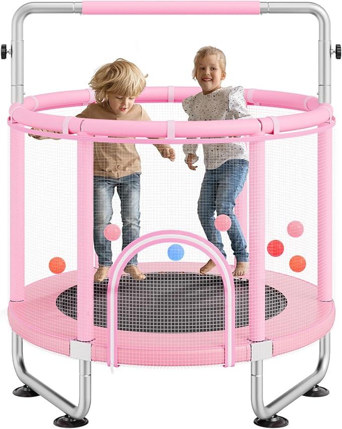 VEVOR 5FT Trampoline 50"/55"/56 * 35" for Indoor/Outdoor use for Toddlers, Foldable Mini Baby with Foam Handle, Recreational Birthday Gift
