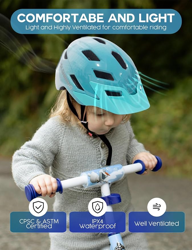Kids Helmet - Toddler Bike Helmet with LED Turnning/Stop Signals & Customizable Display - Breathable Lightweight Boy/Girl Helmet for Skateboard, Roller Skate, Scooter