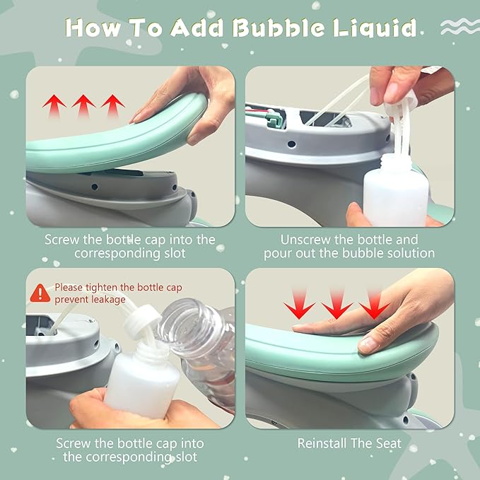 Baby Toddler Balance Bike with Bubble Machine for 1 Year Old Children,4 Wheels Kids Balance Bike w/Bubble Maker,Kids Ride on Toys w/Music,Headlight for Ages 12-36 Months Boys Girls (Light Green)