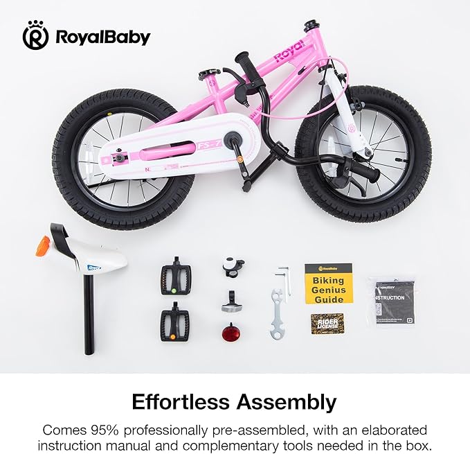 RoyalBaby Kids Bike EZ Balance to Pedal Dual Handbrake Toddlers Boys Girls Bicycle 12-20 Inch for Age 3-10 Years