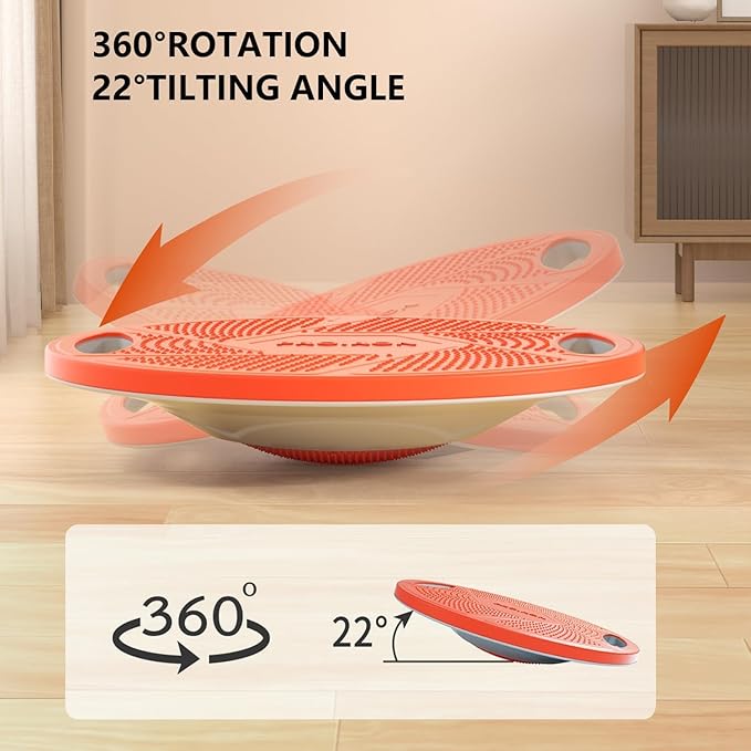 PROIRON Wobble Balance Board,16.34”Stability Board,Non-Slip Exercise Balance Stability Trainer Portable Balance Board with Handle for Standing Desk, Core Training,Physical Therapy Adults Kids