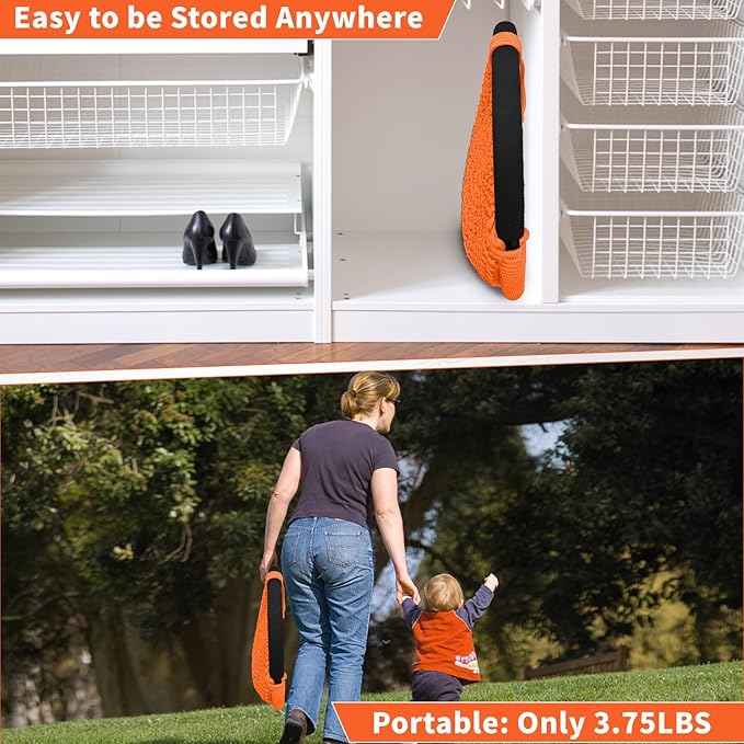 Hi-Na Kids Swing for Swing Set, Heavy Duty Rope Swings with Snap Hooks and Straps, 440LBS Capacity, Toddler Swing Seat for Indoor Porch, Outdoor Playground, Tree, Orange