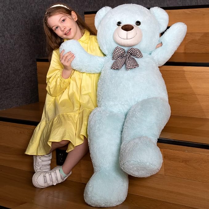 MaoGoLan Giant Teddy Bear 4 Feet,Adorable and Cuddly Big Bear Stuffed Animal 47", Classic Teddy Bear Plush Gift Decoration for Baby Shower,Party,Birthday,Valentines Day,Mint Green
