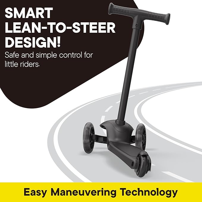 3 Wheel Scooter for Kids, Smooth Light Up LED Front Wheels, Wide Anti Slip Deck, Rear Foot Brake, Easy Lean to Steer Maneuvering, Indoor & Outdoor Ride On Toys for Ages 2 Up