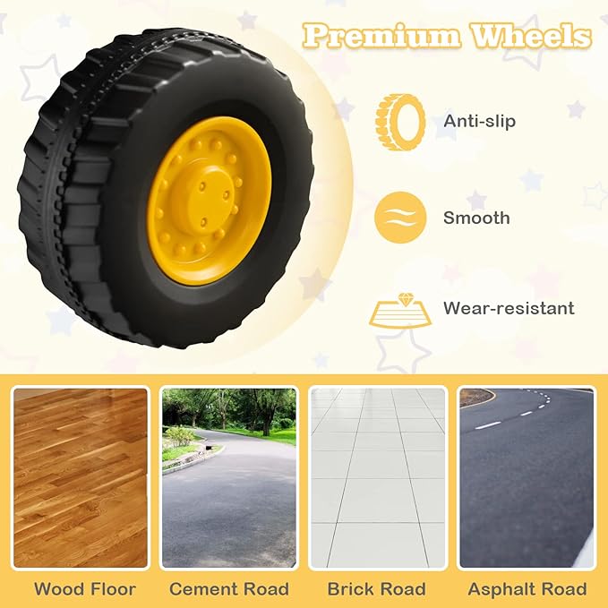 Costzon Ride on Excavator, Licensed Caterpillar Kids Excavator Digger w/Rotatable Digging Bucket, Under-seat Storage, Construction Vehicles for Kids, Ride on Toys for Toddlers 1-3 Gift (Digger)