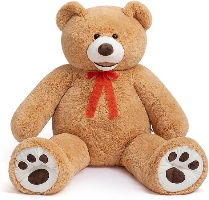 HollyHOME 6ft Teddy Bear Giant Teddy Bear Stuffed Animal with Embroidered Paws Holiday Valentine's Toy Gift for Girlfriend Kids 72 inches Brown