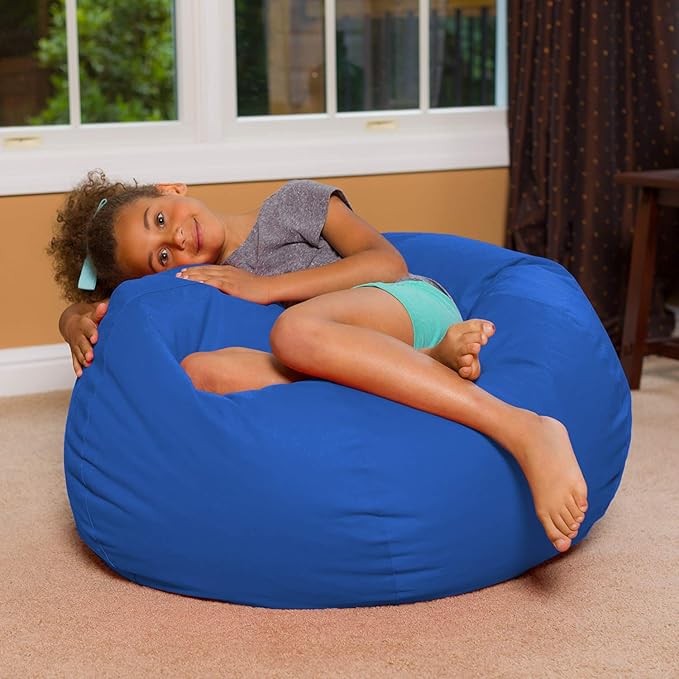 Posh Beanbags Bean Bag Chair, Large-38in, Solid Royal Blue