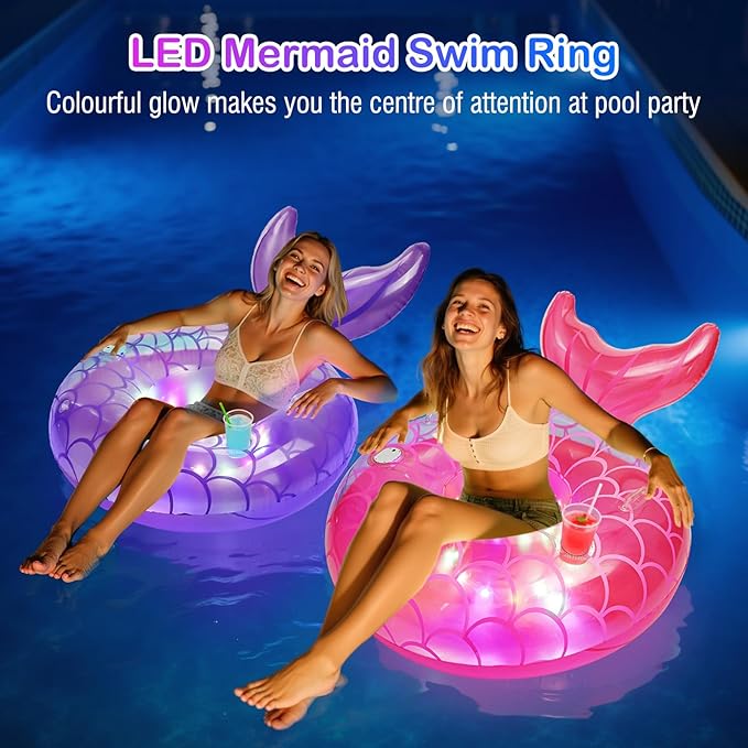 MoKo Inflatable Swimming Ring, Cute Pool Float Tube Decorations Swim Tubes Outdoor Pool Beach Water Floats Party Supplies Floaties