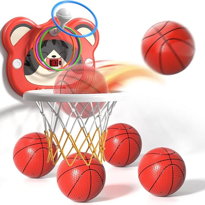 Toddler Basketball Hoop Indoor Toys Gifts for 3 4 5 Year Old Boys Kids, Indoor Mini Scoring Basketball Hoop for Toddler Kids Boys Ages 3-5 4-6, Ideal 3 4 5 6 Years Old Birthday Gifts