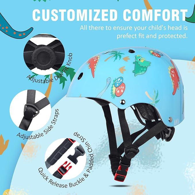 Kids Toddler Bike Helmet for Boys Girls, Adjustable Bicycle Helmet from Infant Baby to Children, Multi-Sport for Scooter Skateboard Roller/Inline Skate