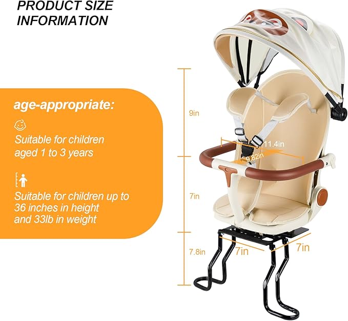Rear Child Bike Seat,Rear Mounted Child Bike Seats,Back Mount Child Seat with Back Rest Armrest Foot Pedals,Width Adjustable Bicycle Rear Seat,Fits All Bicycle Rear Frames