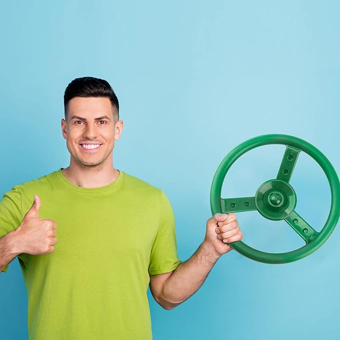 Playground Steering Wheel Accessories Plastic Swingset Steering Wheel Pirate Ship Steering Wheel Playset for Outdoor Backyard Treehouse Playground Jungle Gym (1, Green)