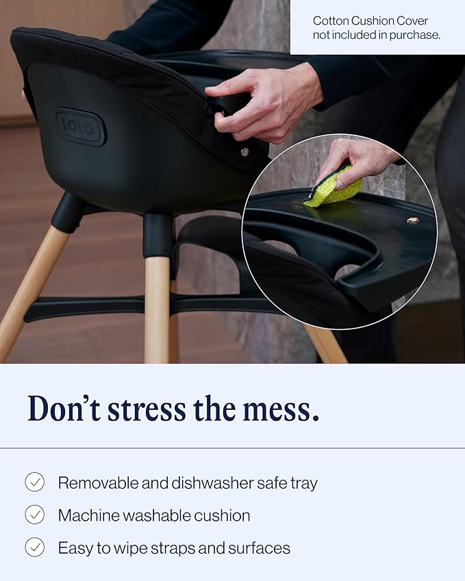 Lalo The Chair Convertible 3-in-1 High Chair for Babies & Toddlers, Dishwasher Safe Tray, Adjustable Footrest, Blueberry