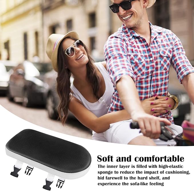 Bicycle Rear Seat Cushion Universal Rear Seat with Buckle Soft and Lengthened and Thickened Rear Seat for Kids