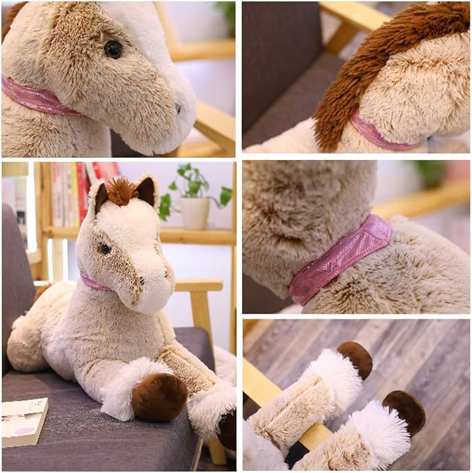 Large Horse Stuffed Animal Plush Toy,Giant Pony Unicorn Plush Doll Gifts for Kids,Valentines,Christmas 35.4"