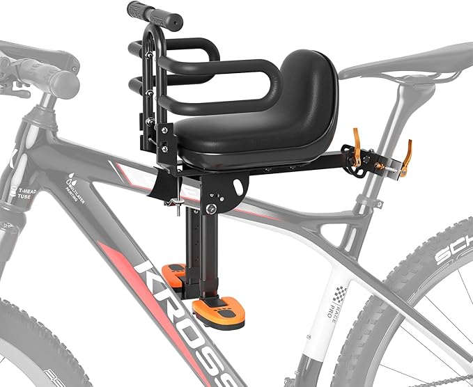 Child Bike Seat, Kids Bike Seat with Guardrail, High Seat Cushion Backrest Mountain Bike Child Bike Seat, Bicycle Child Safety Seat for Children from 1 to 3 Years Old