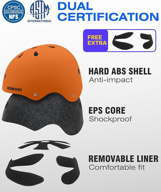 Kids Bike Helmet, Adjustable and Multi-Sport, from Toddler to Youth, 3 Sizes